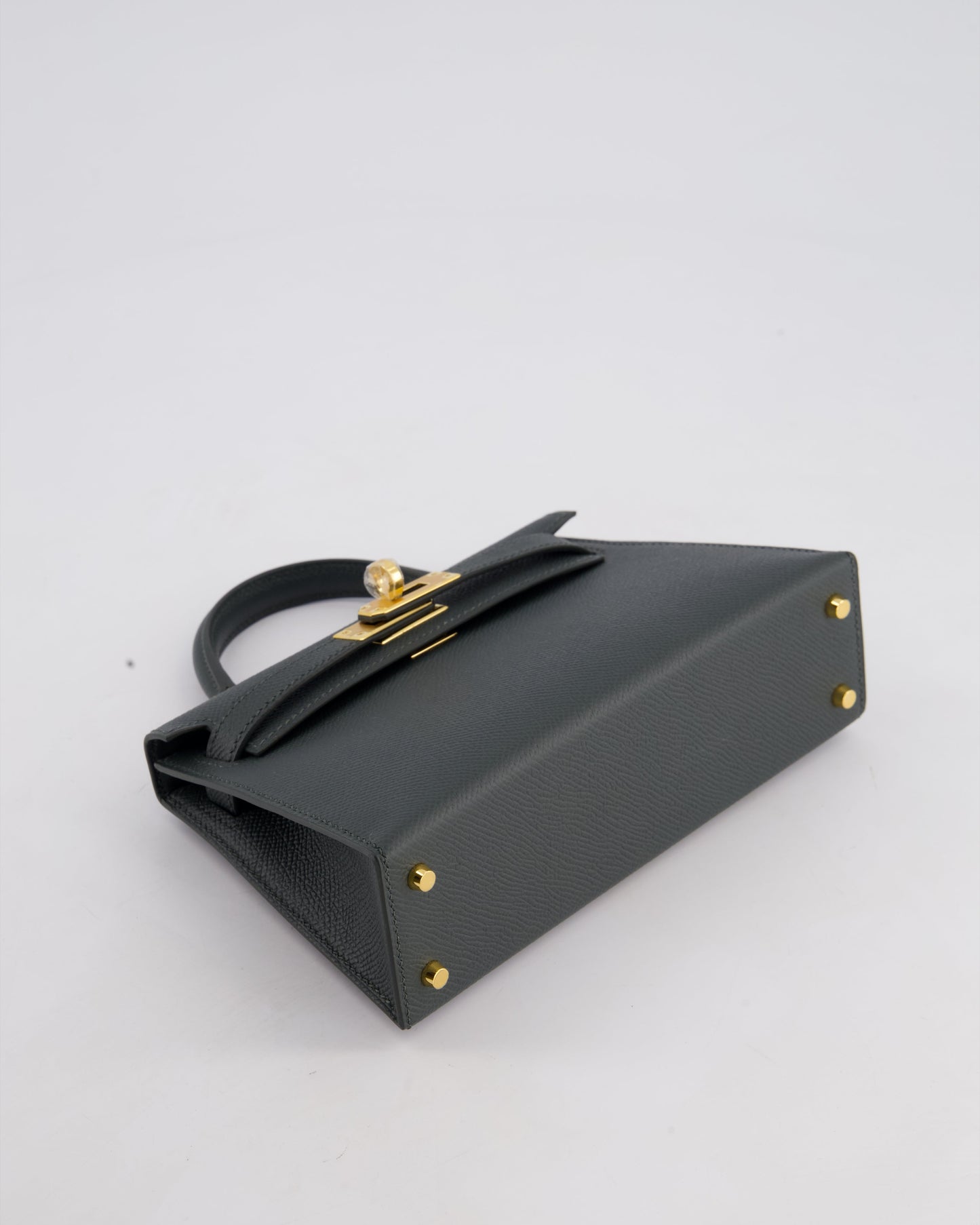 Hermès Mini Kelly II 20cm Bag In Vert Mangrove Epsom Leather with Gold Hardware