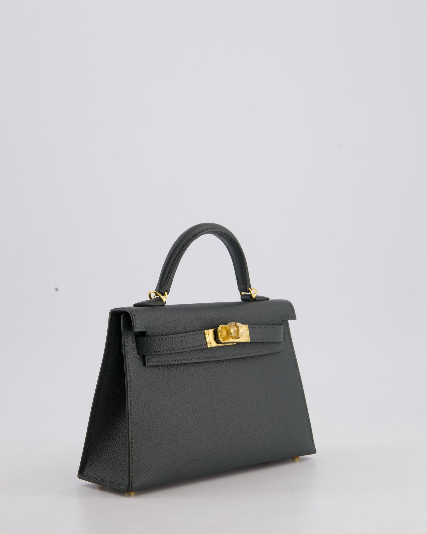Hermès Mini Kelly II 20cm Bag In Vert Mangrove Epsom Leather with Gold Hardware