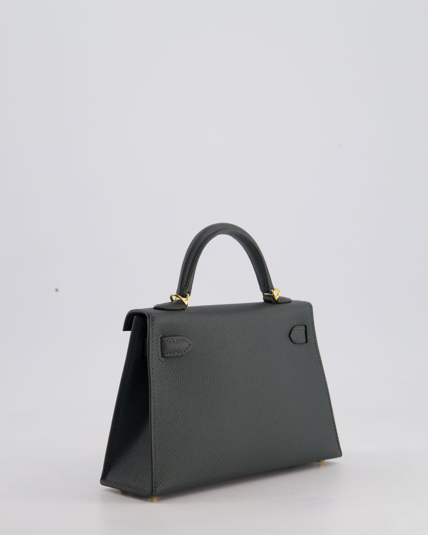 Hermès Mini Kelly II 20cm Bag In Vert Mangrove Epsom Leather with Gold Hardware