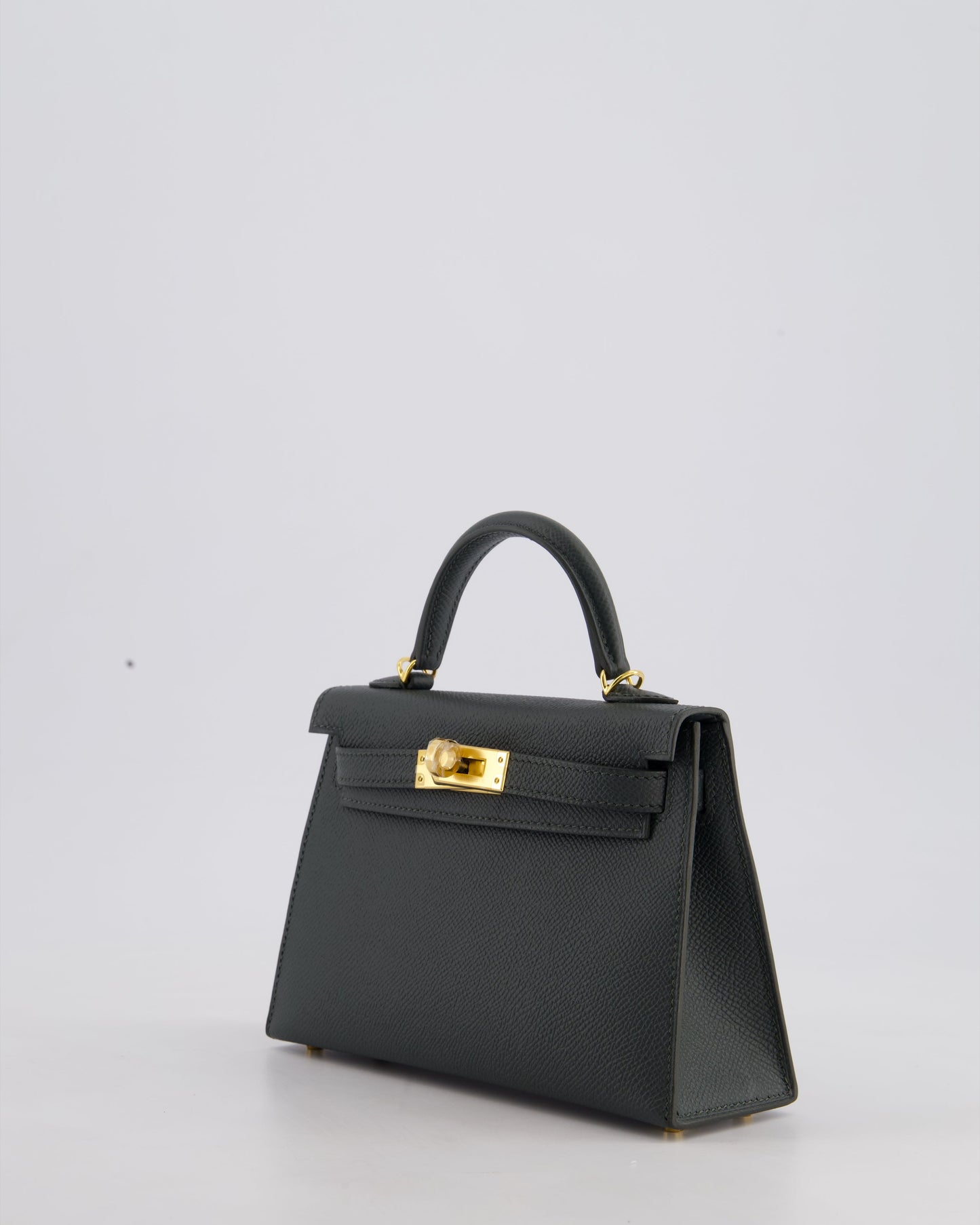 Hermès Mini Kelly II 20cm Bag In Vert Mangrove Epsom Leather with Gold Hardware