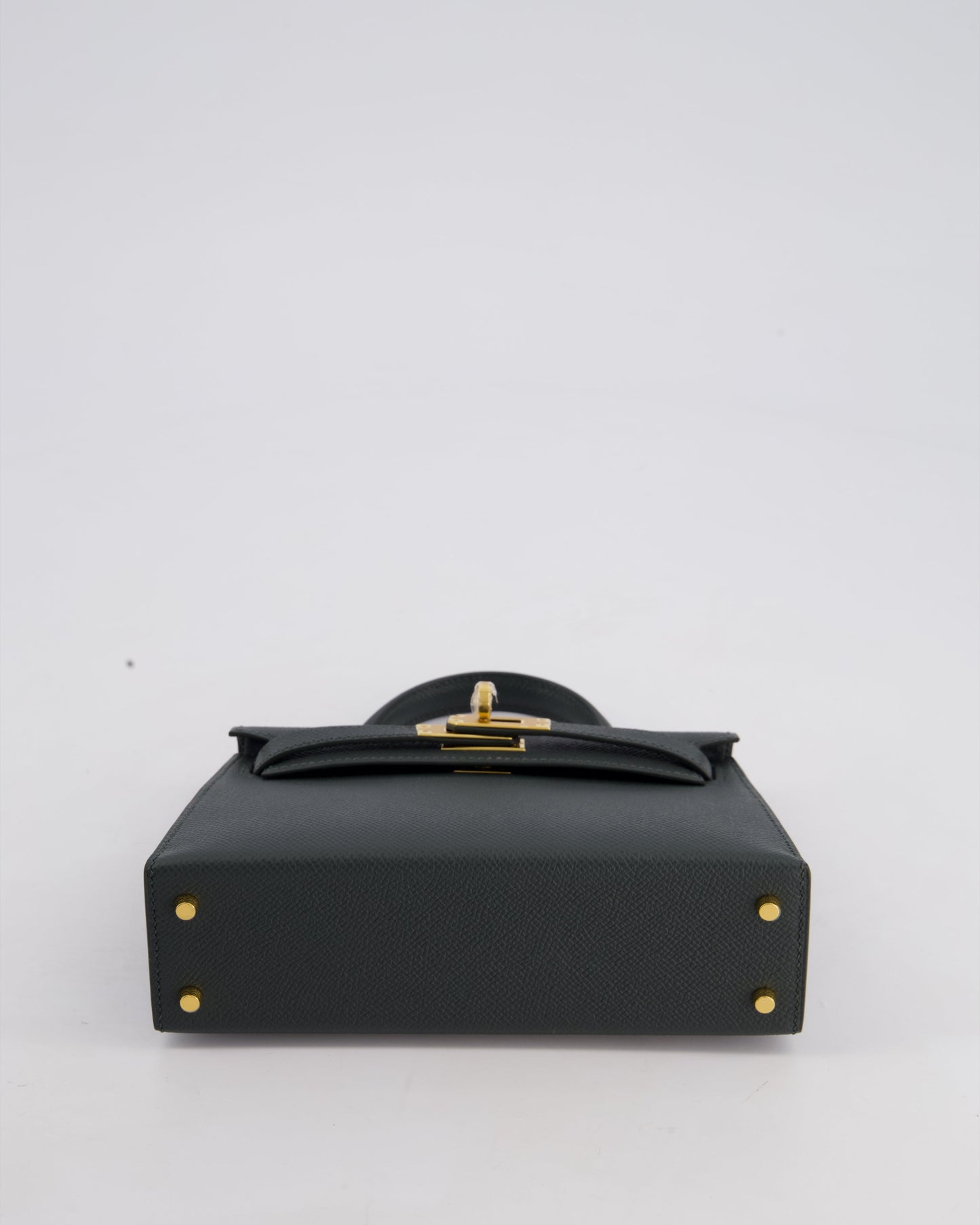 Hermès Mini Kelly II 20cm Bag In Vert Mangrove Epsom Leather with Gold Hardware