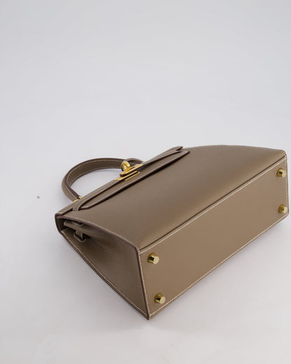 Hermès Kelly 25cm Sellier Bag in Etoupe Epsom Leather and Gold Hardware