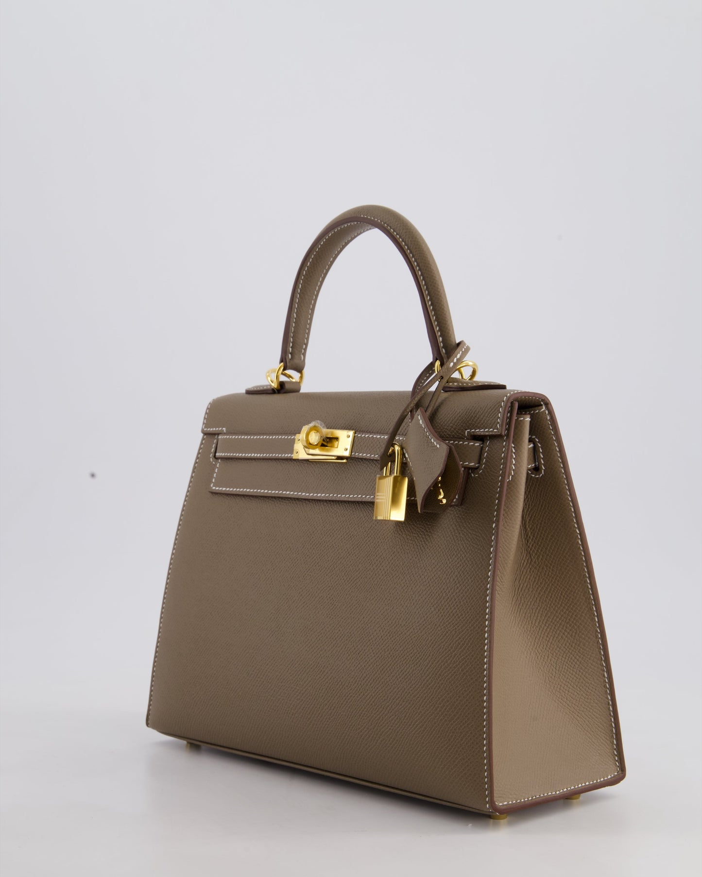 Hermès Kelly 25cm Sellier Bag in Etoupe Epsom Leather and Gold Hardware