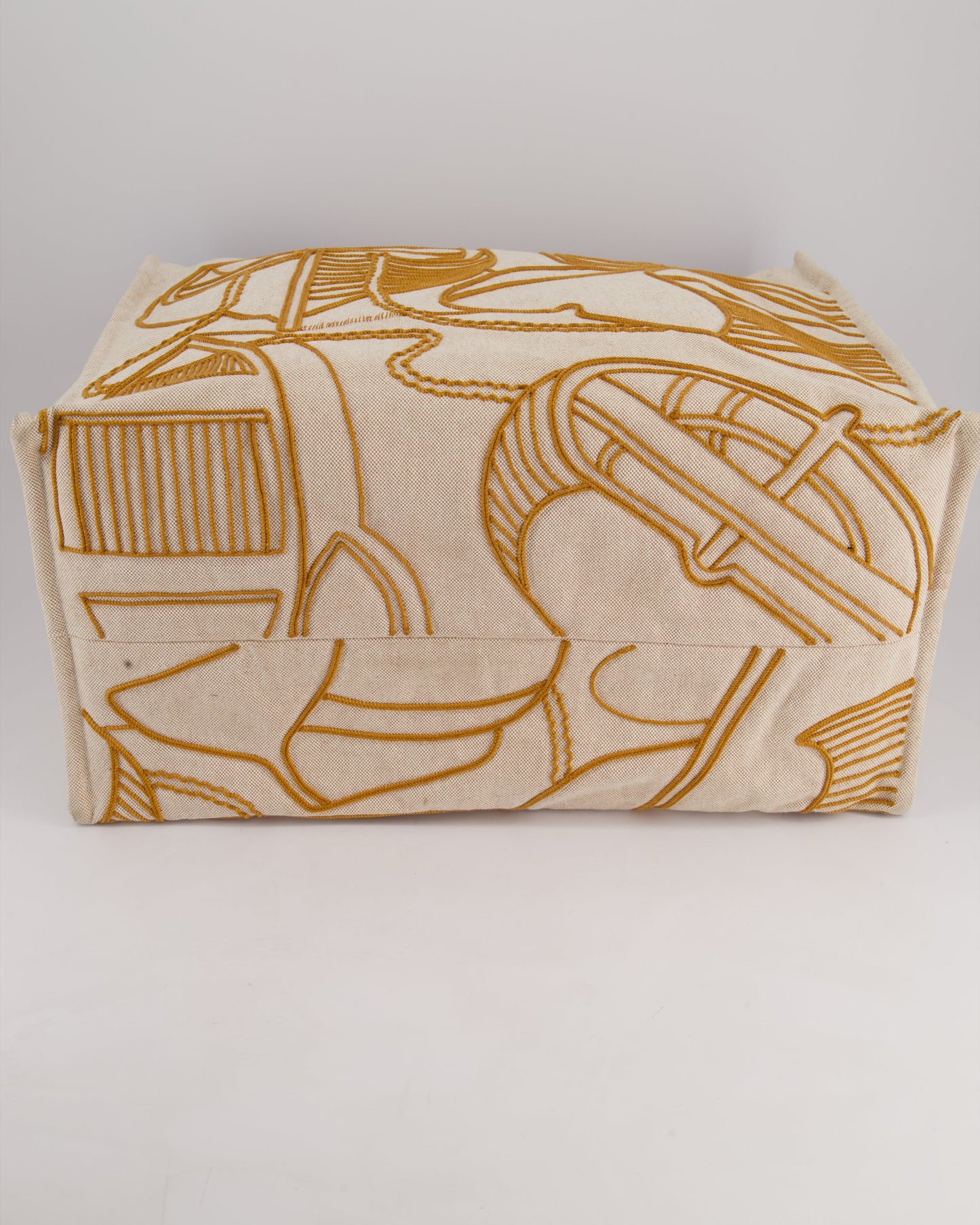 Hermes Beige Embroidered Thalassa Beach Tote Bag