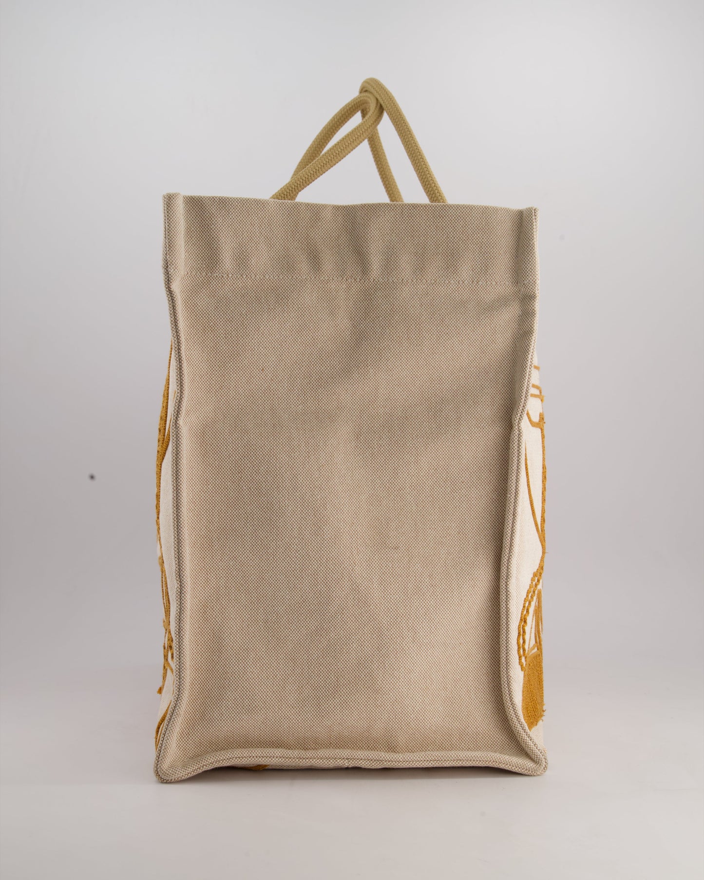 Hermes Beige Embroidered Thalassa Beach Tote Bag