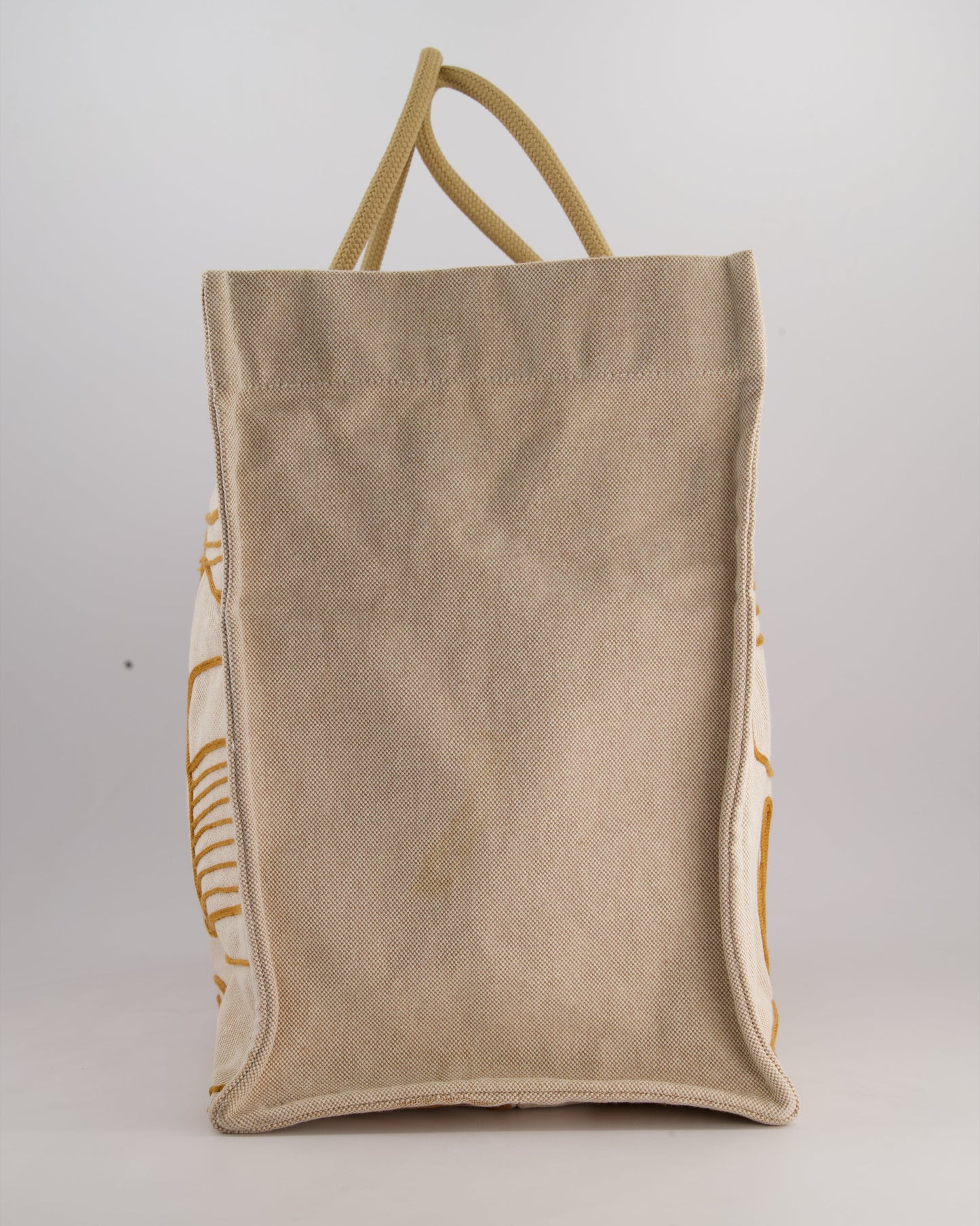 Hermes Beige Embroidered Thalassa Beach Tote Bag