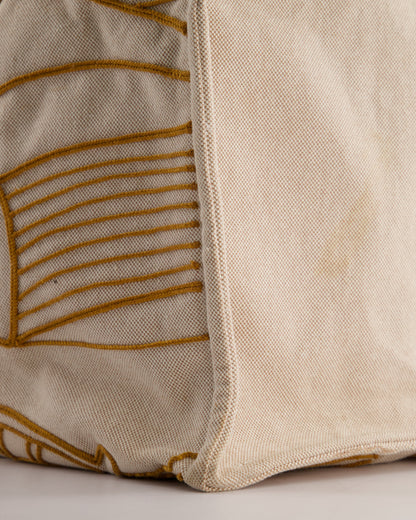 Hermes Beige Embroidered Thalassa Beach Tote Bag