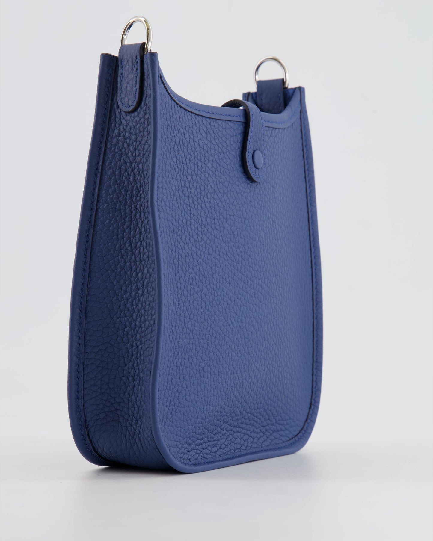 Hermès Mini Evelyne 16 Bag in Bleu de Prusse Clemence Leather with Palladium Hardware