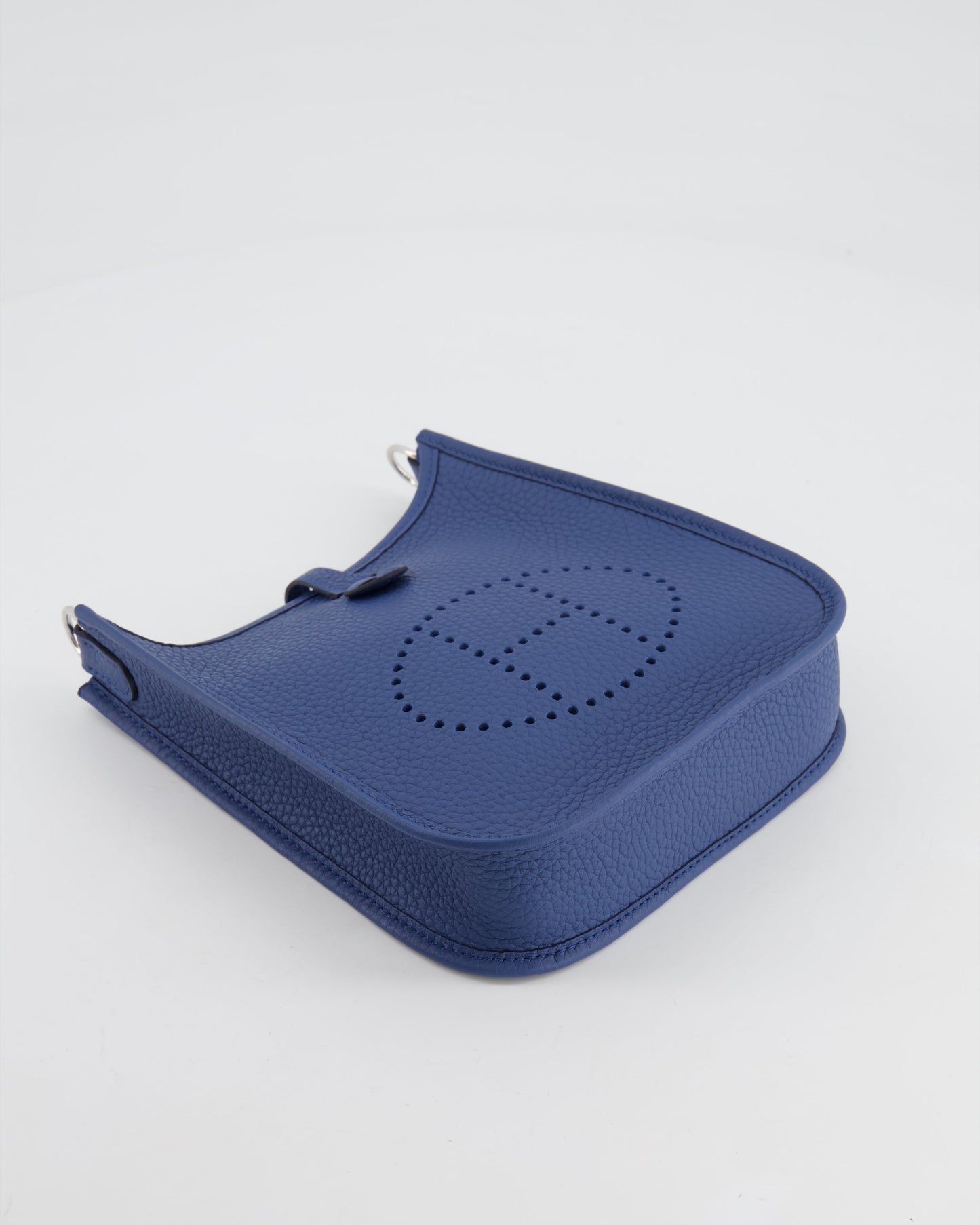 Hermès Mini Evelyne 16 Bag in Bleu de Prusse Clemence Leather with Palladium Hardware