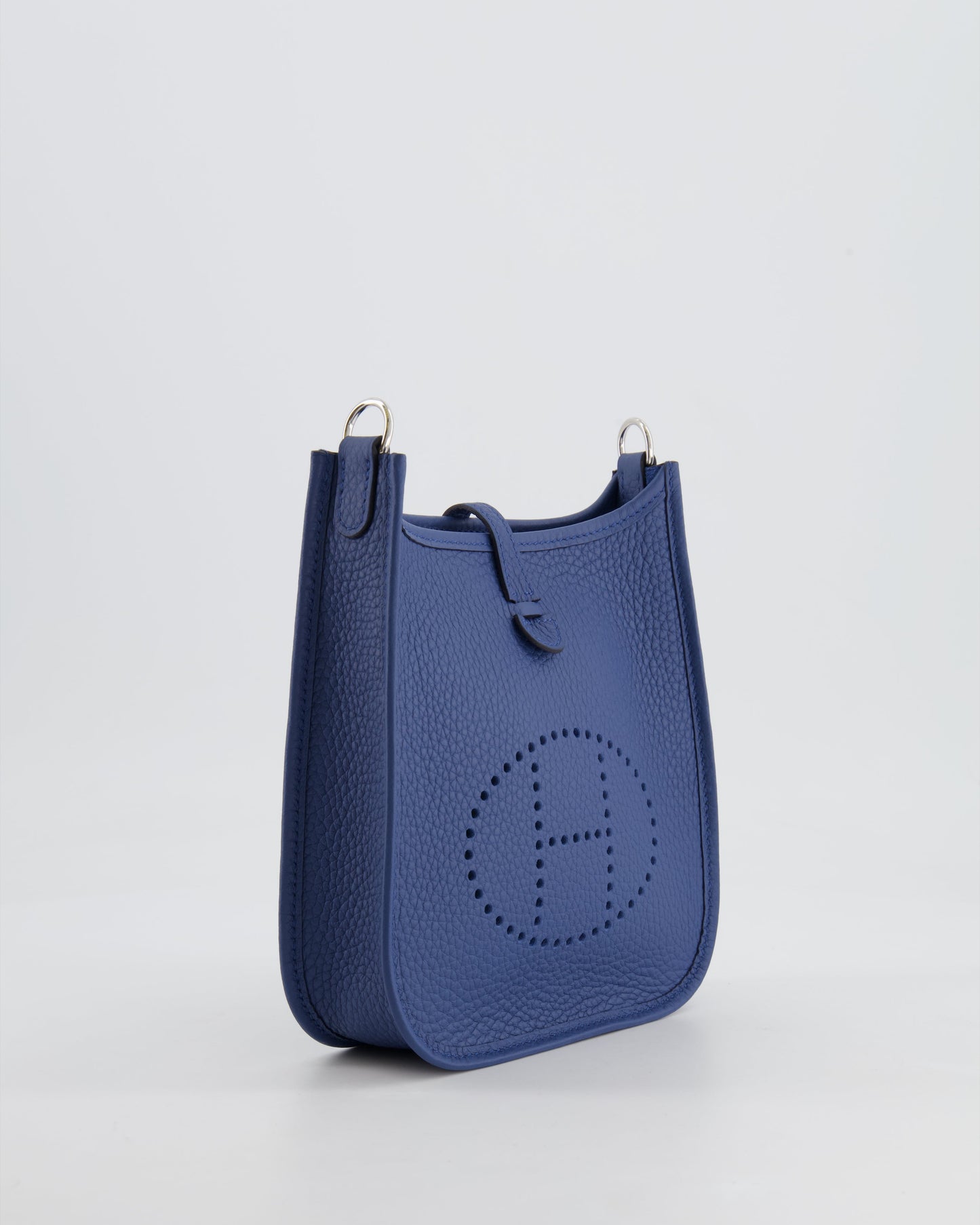 Hermès Mini Evelyne 16 Bag in Bleu de Prusse Clemence Leather with Palladium Hardware