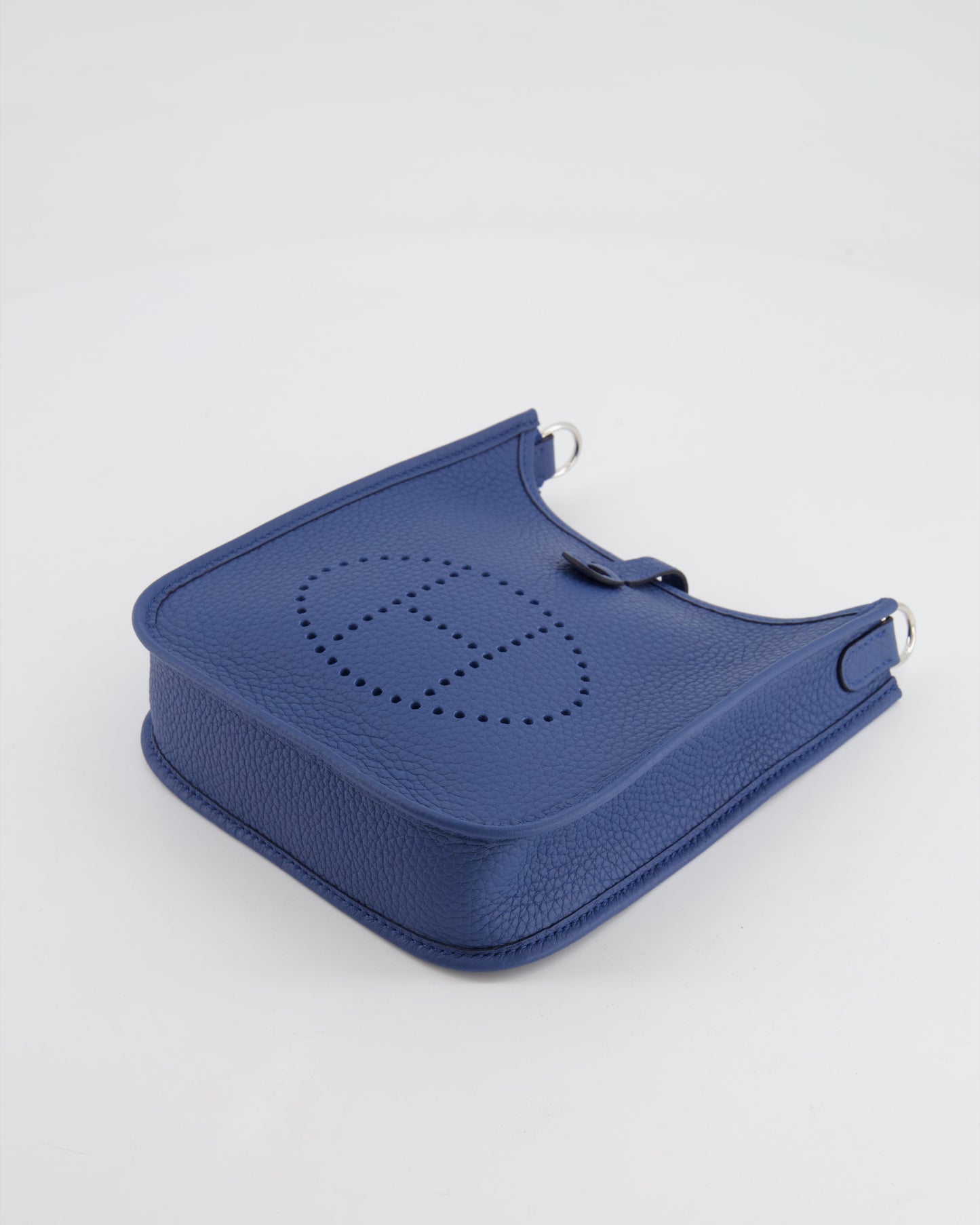 Hermès Mini Evelyne 16 Bag in Bleu de Prusse Clemence Leather with Palladium Hardware