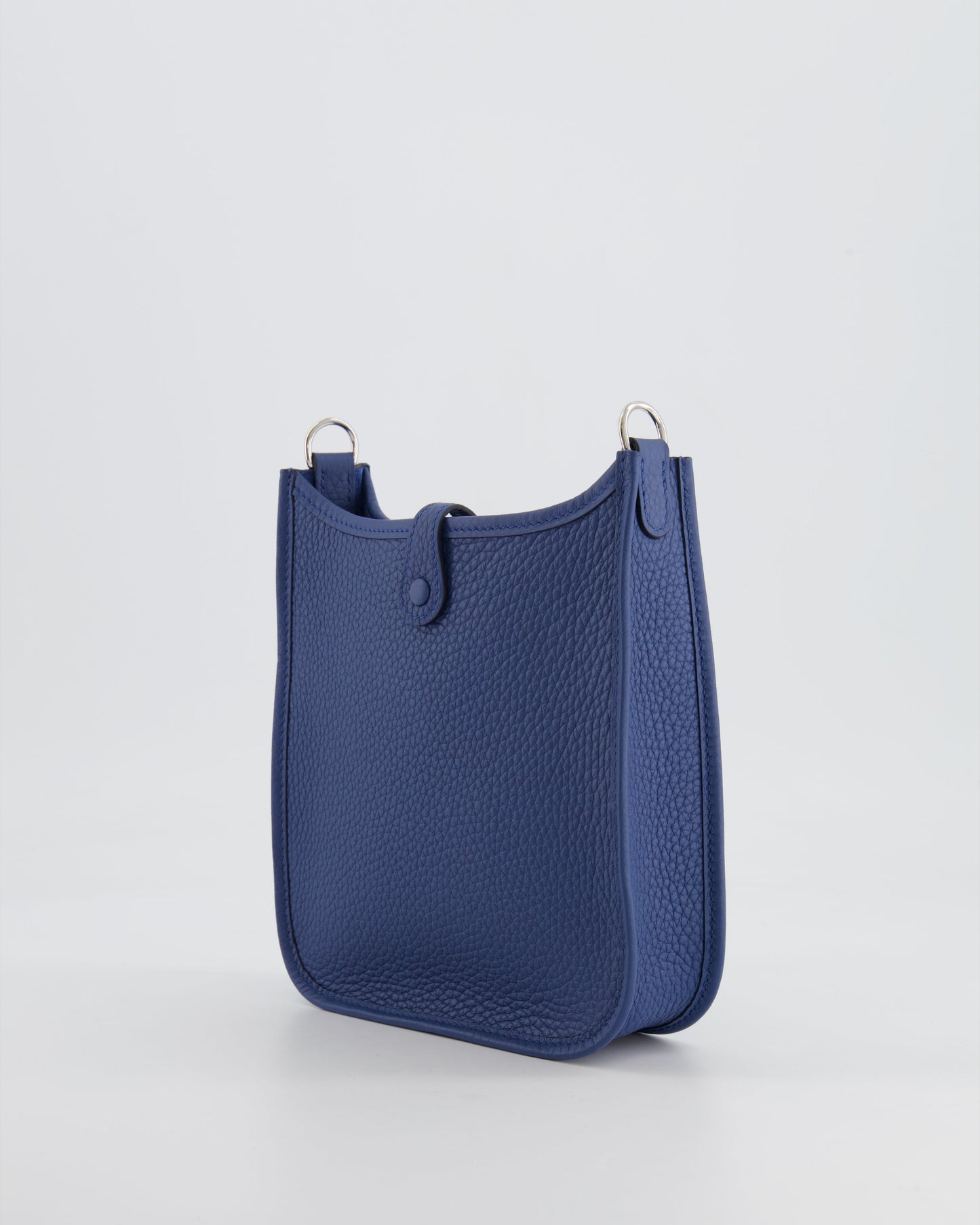 Hermès Mini Evelyne 16 Bag in Bleu de Prusse Clemence Leather with Palladium Hardware
