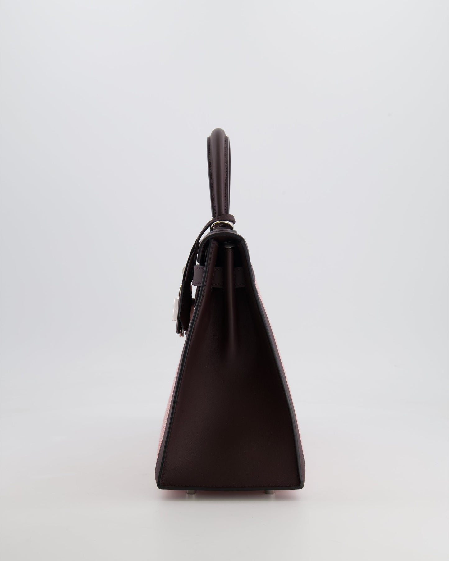 Hermès Kelly Sellier Bag 28cm in Ecru & Red Toile Quadrille with Rouge Sellier Swift Leather and Palladium Hardware