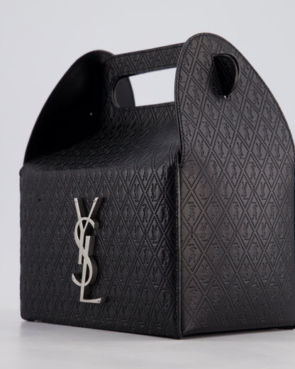 Saint Laurent Black Take-Away Box Bag in Calfskin Leather with Silver Hardware RRP £1,350