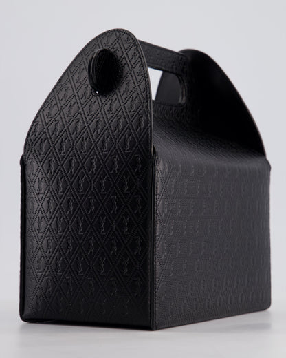 Saint Laurent Black Take-Away Box Bag in Calfskin Leather with Silver Hardware RRP £1,350
