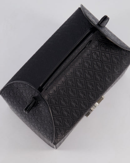 Saint Laurent Black Take-Away Box Bag in Calfskin Leather with Silver Hardware RRP £1,350