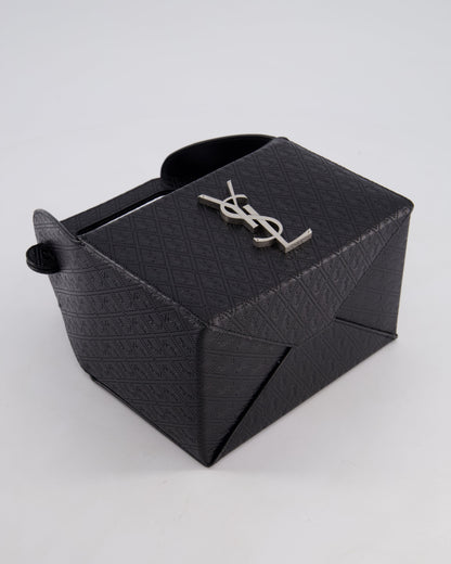 Saint Laurent Black Take-Away Box Bag in Calfskin Leather with Silver Hardware RRP £1,350