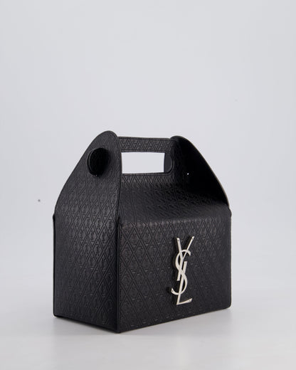 Saint Laurent Black Take-Away Box Bag in Calfskin Leather with Silver Hardware RRP £1,350