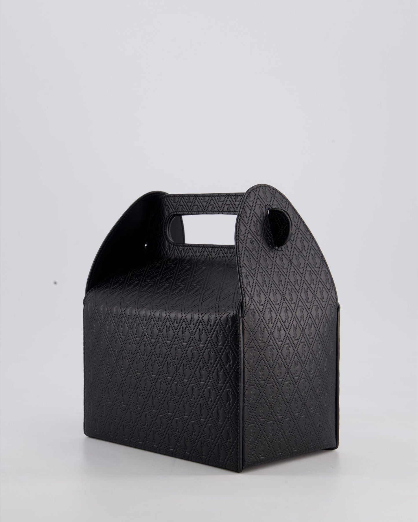 Saint Laurent Black Take-Away Box Bag in Calfskin Leather with Silver Hardware RRP £1,350