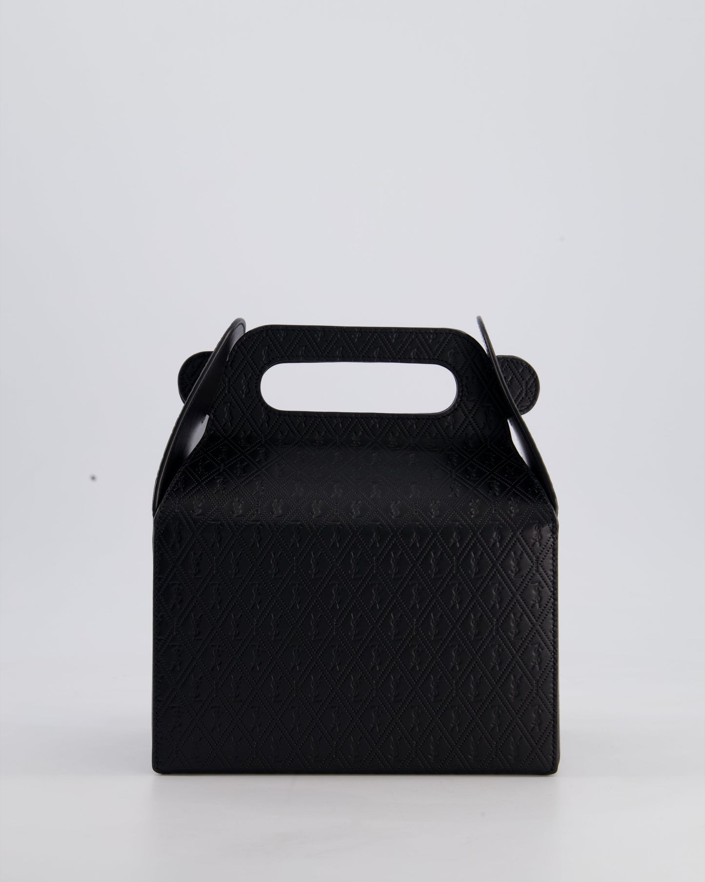 Saint Laurent Black Take-Away Box Bag in Calfskin Leather with Silver Hardware RRP £1,350