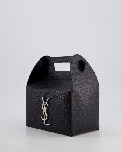 Saint Laurent Black Take-Away Box Bag in Calfskin Leather with Silver Hardware RRP £1,350