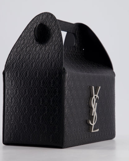Saint Laurent Black Take-Away Box Bag in Calfskin Leather with Silver Hardware RRP £1,350
