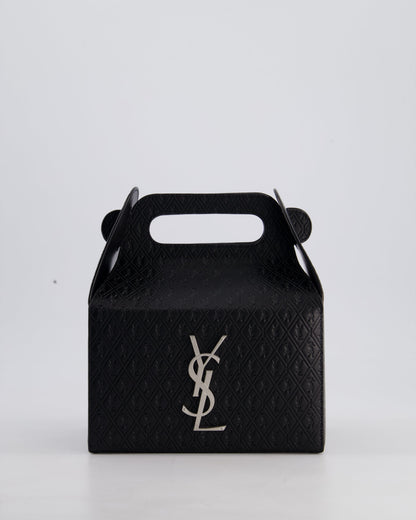 Saint Laurent Black Take-Away Box Bag in Calfskin Leather with Silver Hardware RRP £1,350