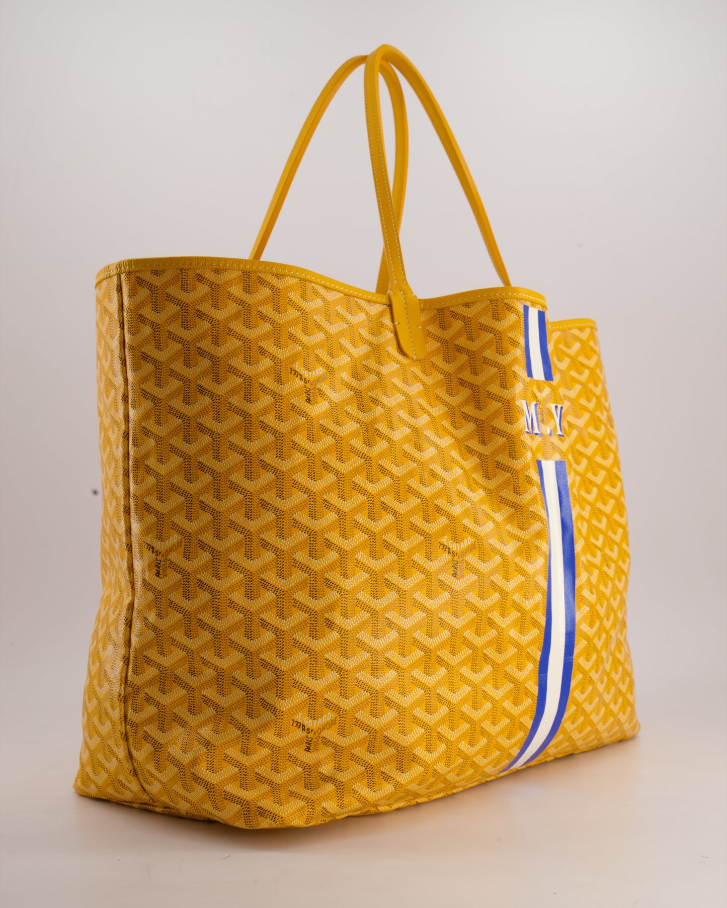 Goyard Saint Louis GM Yellow Personalised Shoulder Tote Bag