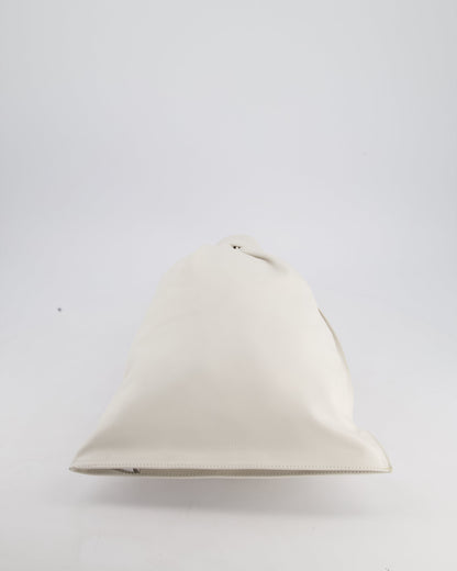 Bottega Veneta Large White Calfskin Leather Knot Clutch Bag