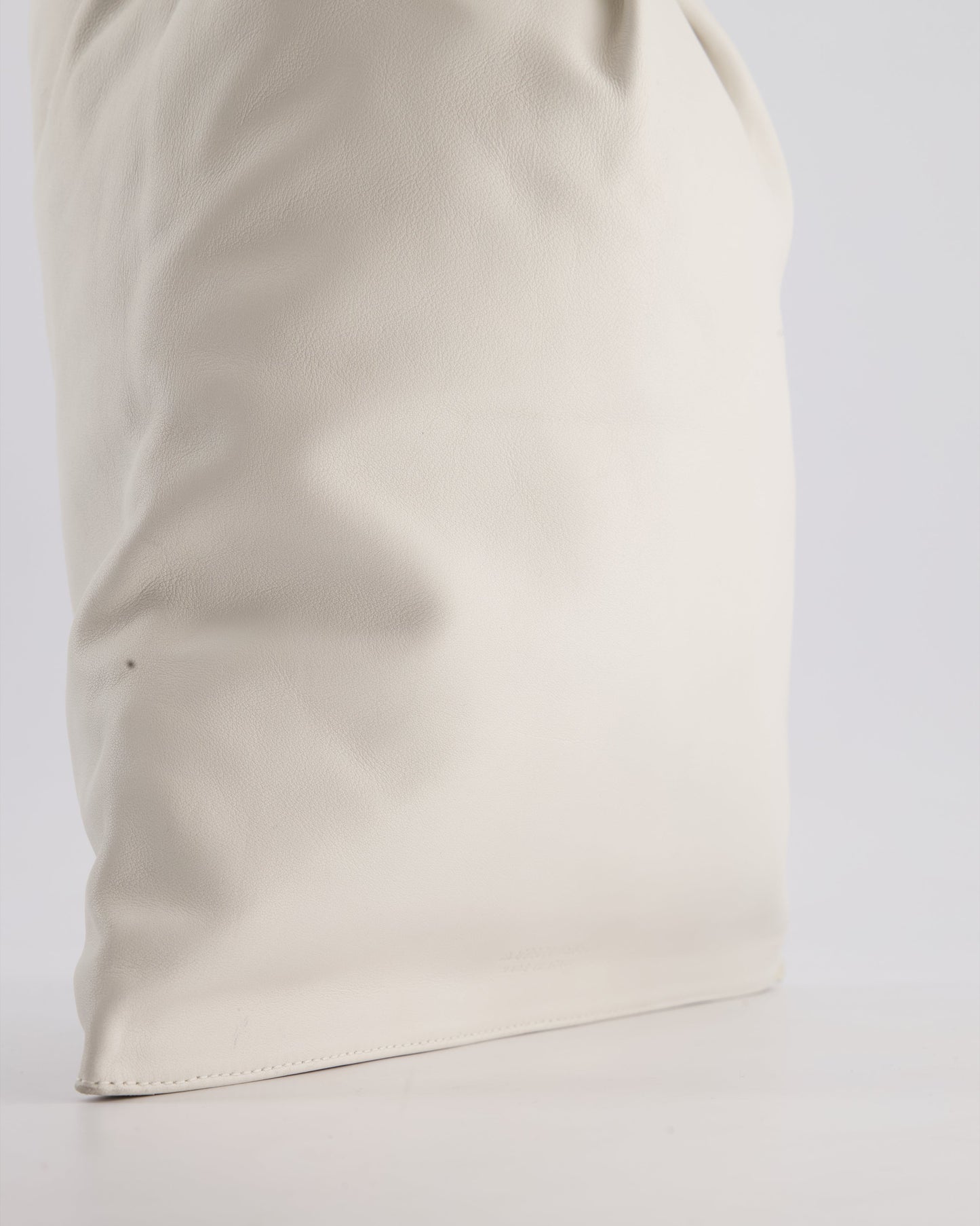 Bottega Veneta Large White Calfskin Leather Knot Clutch Bag