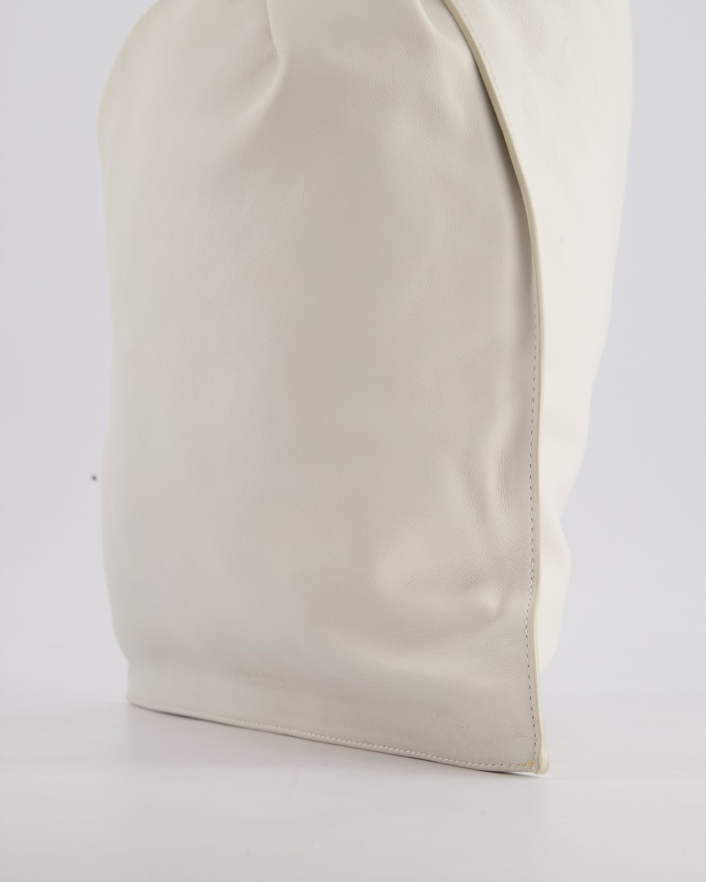 Bottega Veneta Large White Calfskin Leather Knot Clutch Bag