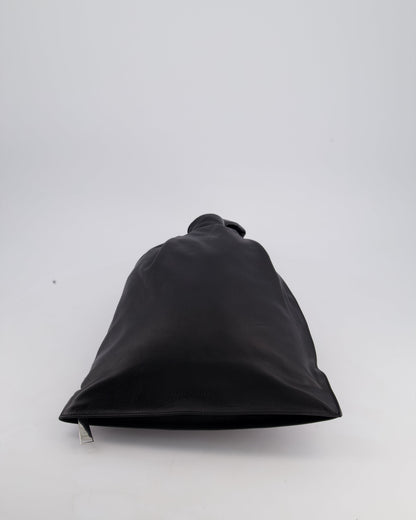 Bottega Veneta Large Black Calfskin Leather Knot Clutch Bag