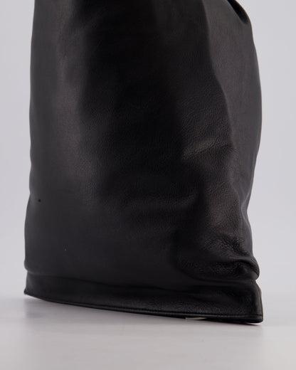 Bottega Veneta Large Black Calfskin Leather Knot Clutch Bag