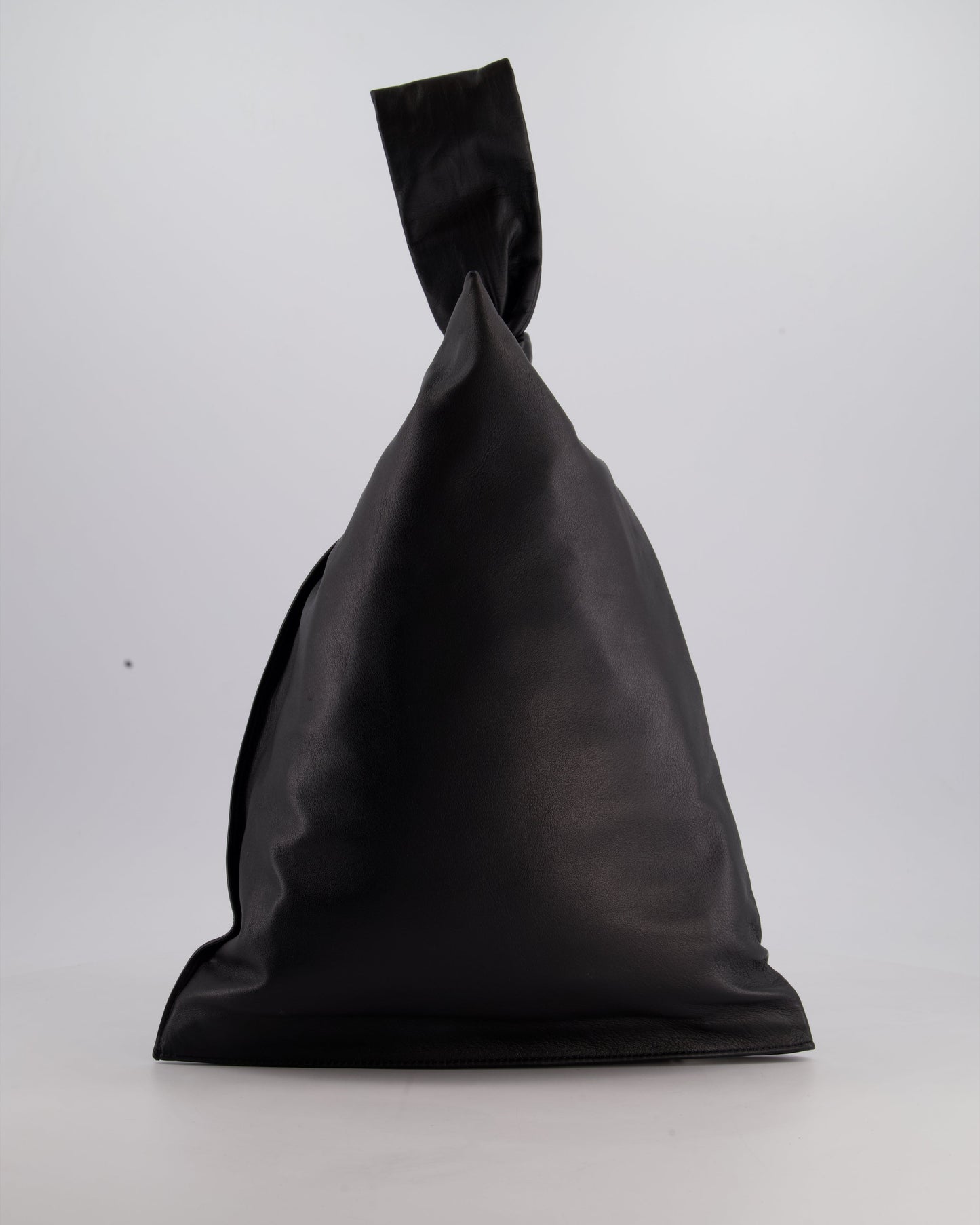 Bottega Veneta Large Black Calfskin Leather Knot Clutch Bag