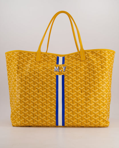 Goyard Saint Louis GM Yellow Personalised Shoulder Tote Bag