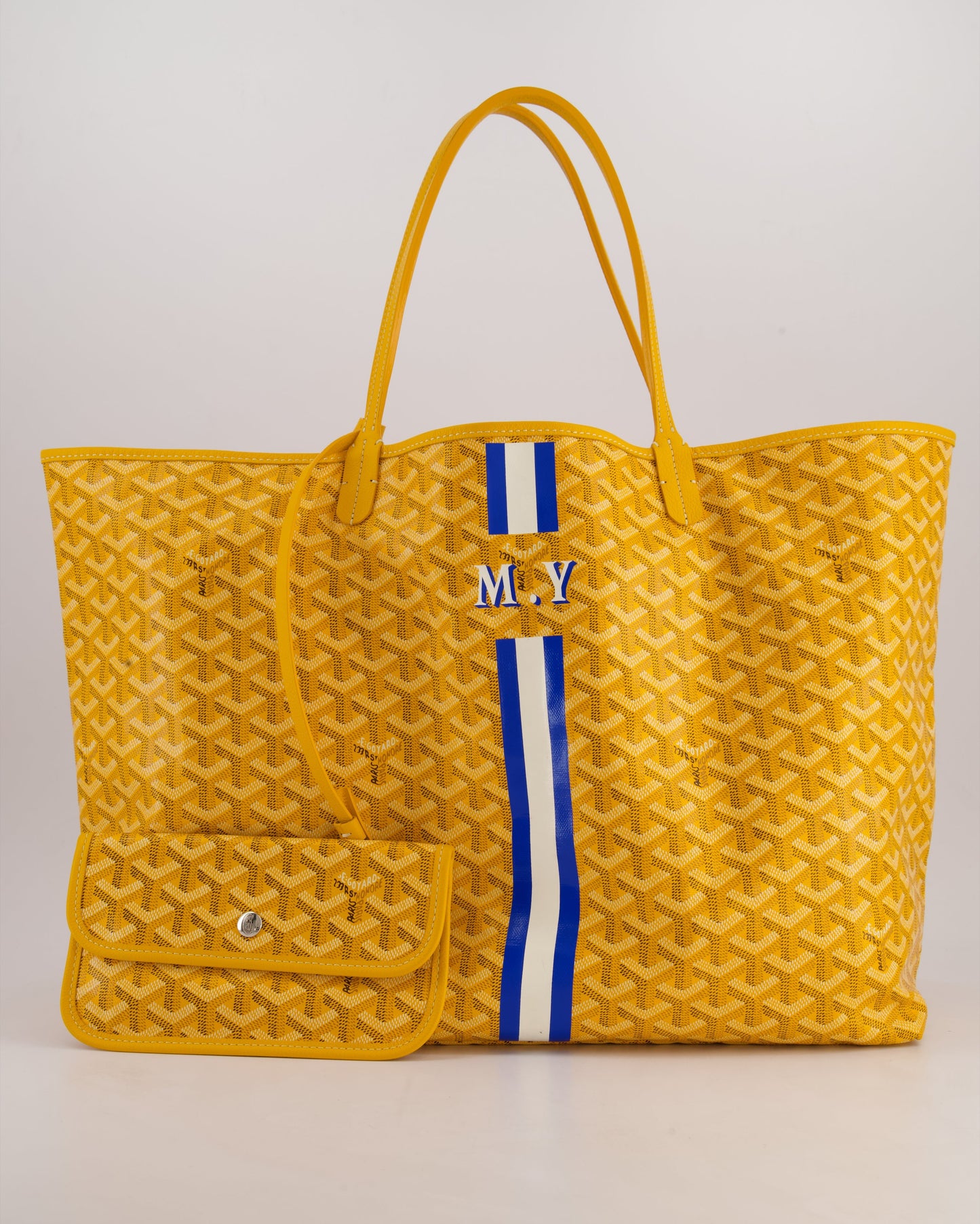 Goyard Saint Louis GM Yellow Personalised Shoulder Tote Bag