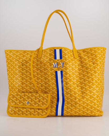 Goyard Saint Louis GM Yellow Personalised Shoulder Tote Bag