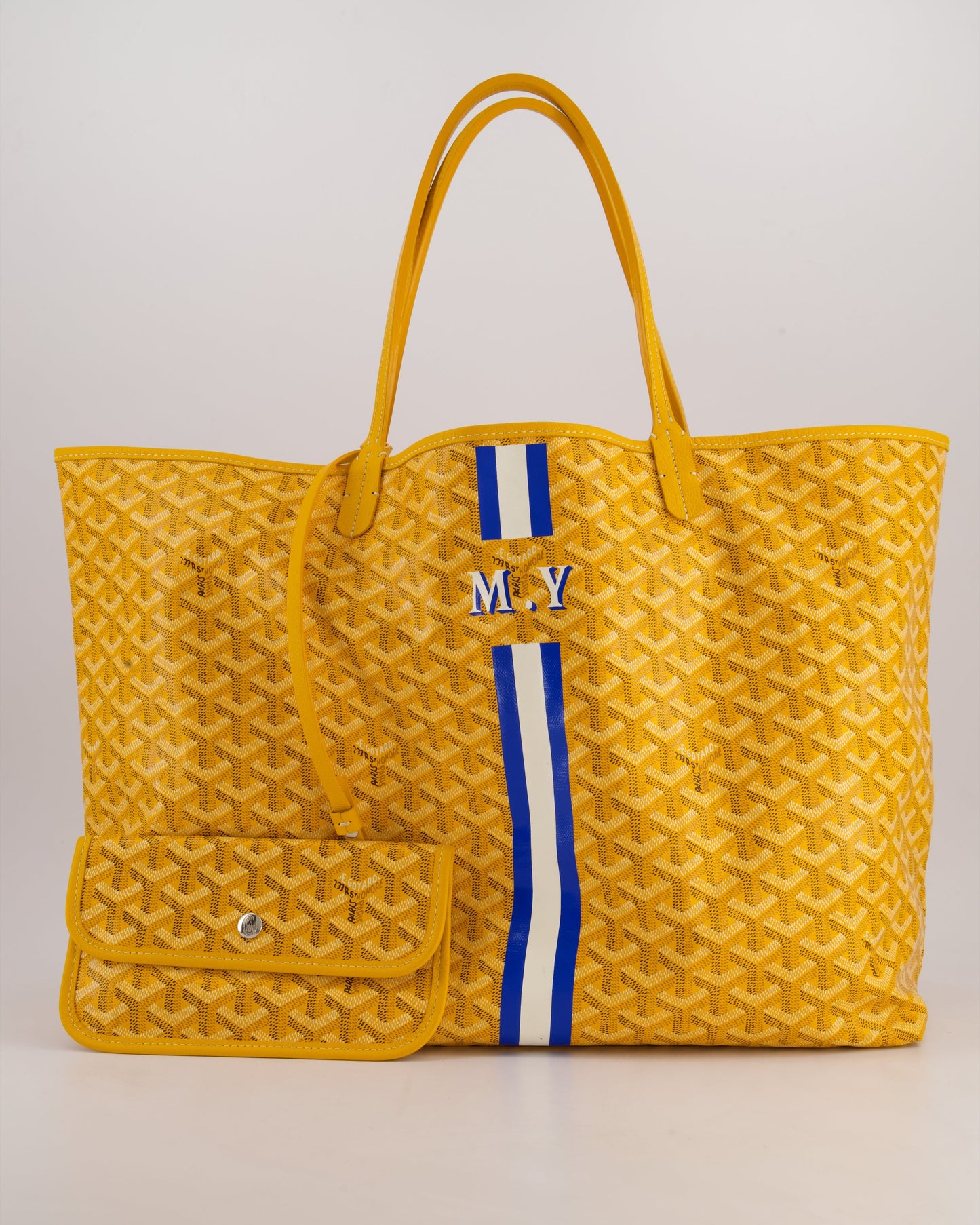 Goyard Saint Louis GM Yellow Personalised Shoulder Tote Bag