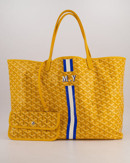 Goyard Saint Louis GM Yellow Personalised Shoulder Tote Bag