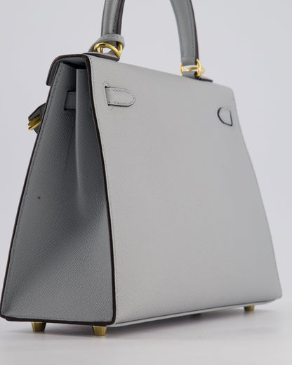 Hermès Kelly 25cm Bag in Bleu Glacier Epsom Leather with Gold Hardware