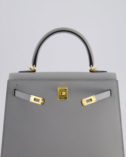 Hermès Kelly 25cm Bag in Bleu Glacier Epsom Leather with Gold Hardware