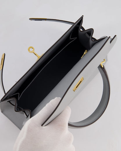 Hermès Kelly 25cm Bag in Bleu Glacier Epsom Leather with Gold Hardware