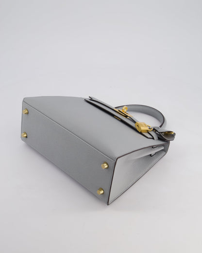 Hermès Kelly 25cm Bag in Bleu Glacier Epsom Leather with Gold Hardware