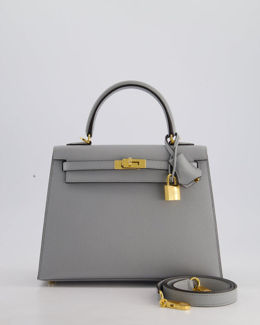 Hermès Kelly 25cm Bag in Bleu Glacier Epsom Leather with Gold Hardware