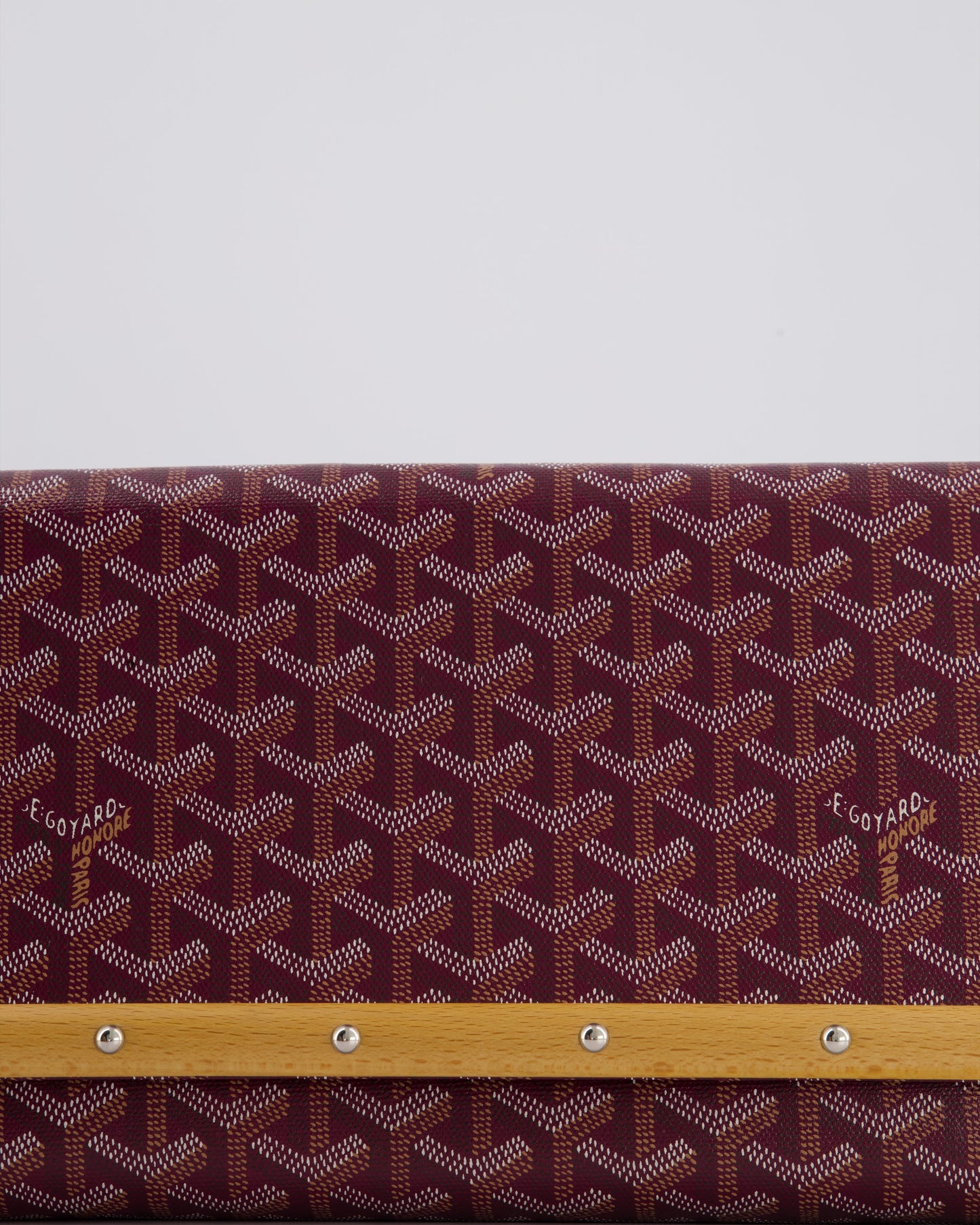 Goyard Burgundy Monte Carlo Canvas Clutch Bag with Silver Hardware