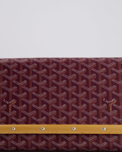 Goyard Burgundy Monte Carlo Canvas Clutch Bag with Silver Hardware