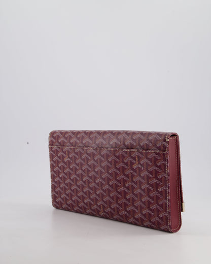 Goyard Burgundy Monte Carlo Canvas Clutch Bag with Silver Hardware