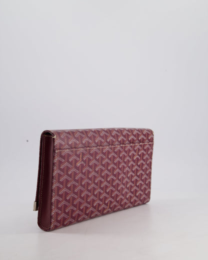 Goyard Burgundy Monte Carlo Canvas Clutch Bag with Silver Hardware