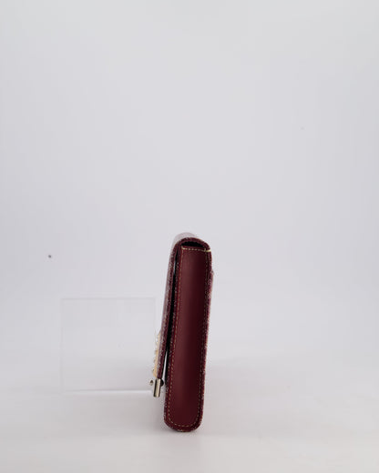 Goyard Burgundy Monte Carlo Canvas Clutch Bag with Silver Hardware