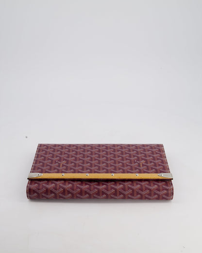 Goyard Burgundy Monte Carlo Canvas Clutch Bag with Silver Hardware